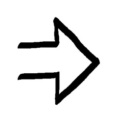 Arrow vector hand drawn line.