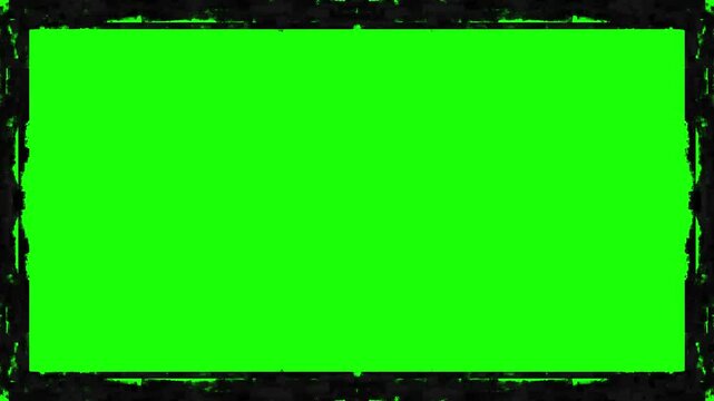 grunge black border on green screen video
