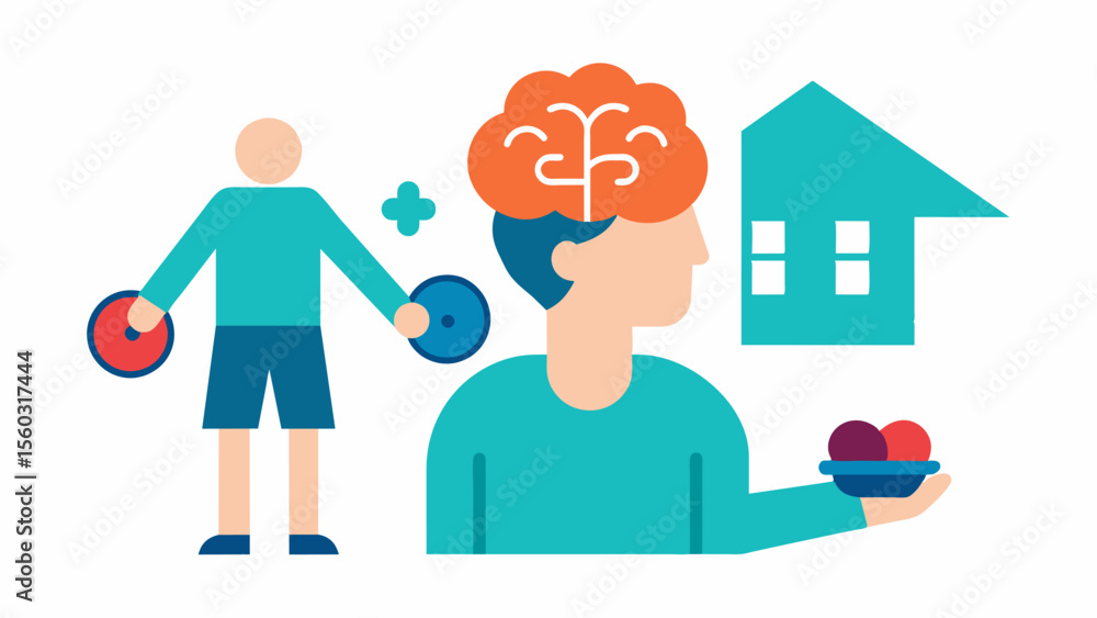 Poster a patient with a traumatic brain injury being encouraged and guided by their home health aide as the