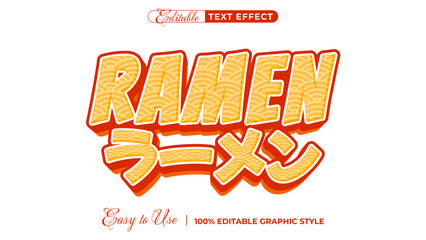 3d ramen text style effect template editable text effect