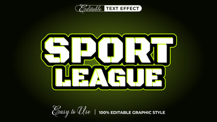 3d sport league text style effect template editable text effect