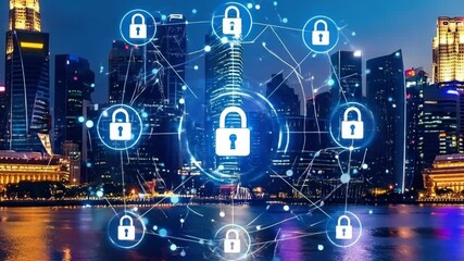 Network security urban cityscape - Powered by Adobe