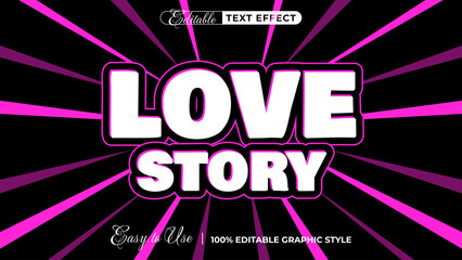 3d love story text style effect template editable text effect