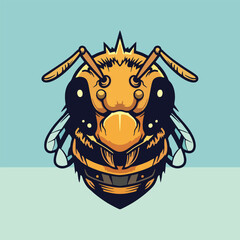 Bee head vector illustration
