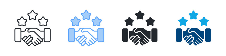 Congratulation Icon Set Multiple Style. Designed In Outline, Blue, Glyph, Dual Tone