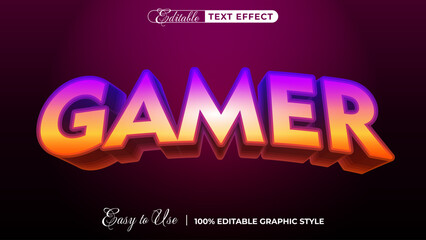 3d gamer text style effect template editable text effect