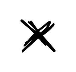 Underline cross mark scribbles graphic design