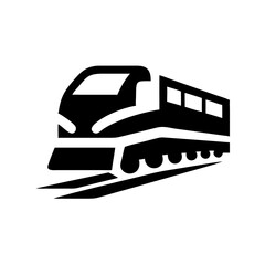 Illustration of a modern black train on white background