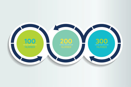 Infographic design with 3 options arrow circles .Infographic Element.
