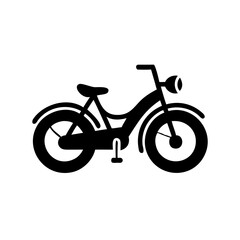 Fototapeta premium Silhouette of a moped with a headlight and two wheels