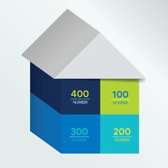 House infographic chart, diagram for presentation. Vector.