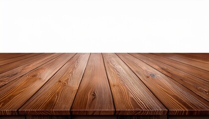 top wooden long table isolated on white background brown desk copy space available