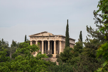 Temple of Hephaestus, located in Ancient Agora, Athens Greece