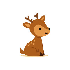 Cute cartoon deer sitting (1)