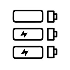 Realistic 3D Battery Level Icons Four Battery States