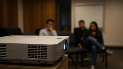 Business meeting with projector