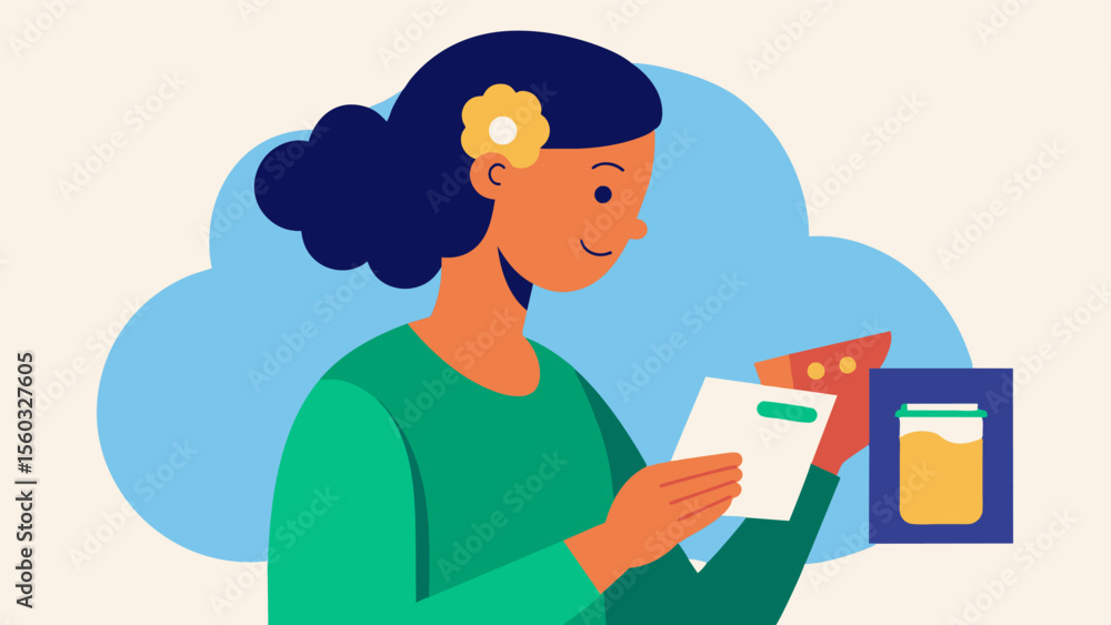 Poster a person reading a nutrition label on a packaged food item emphasizing the need to be informed and i