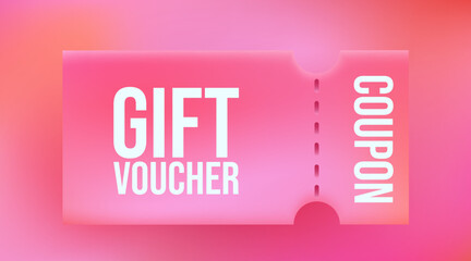 3d colorful coupon or voucher. Gift voucher template. Vector illustration