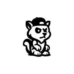 Cartoon cat wearing a baseball cap