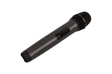 Wireless microphone isolated on transparent background. Concept for entertainment and advertising.