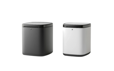 AI driven waste bin equipped with automatic sorting functionality designed to enhance smart recycling and waste management isolated on transparent background PNG