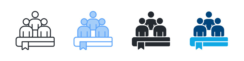 Alumni Icon Set Multiple Style. Designed In Outline, Blue, Glyph, Dual Tone