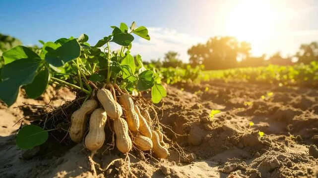 Peanut Plant in a Sunny Field