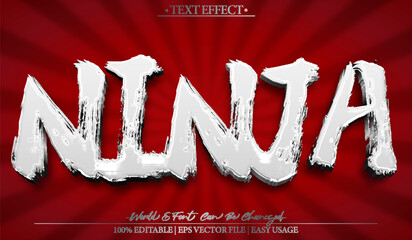 Ninja Vector Text Effect Editable Alphabet Japanese Samurai Katana Fighter © Zeta