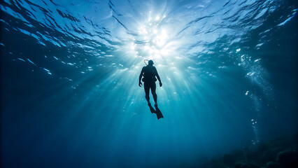 lone diver silhouette