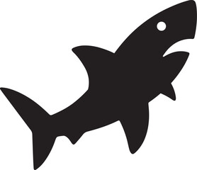 Shark Silhouette Vector Icon for Ocean and Marine Designs.