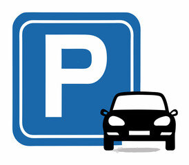  Car parking zone. vector illustration. parking sign on a white background