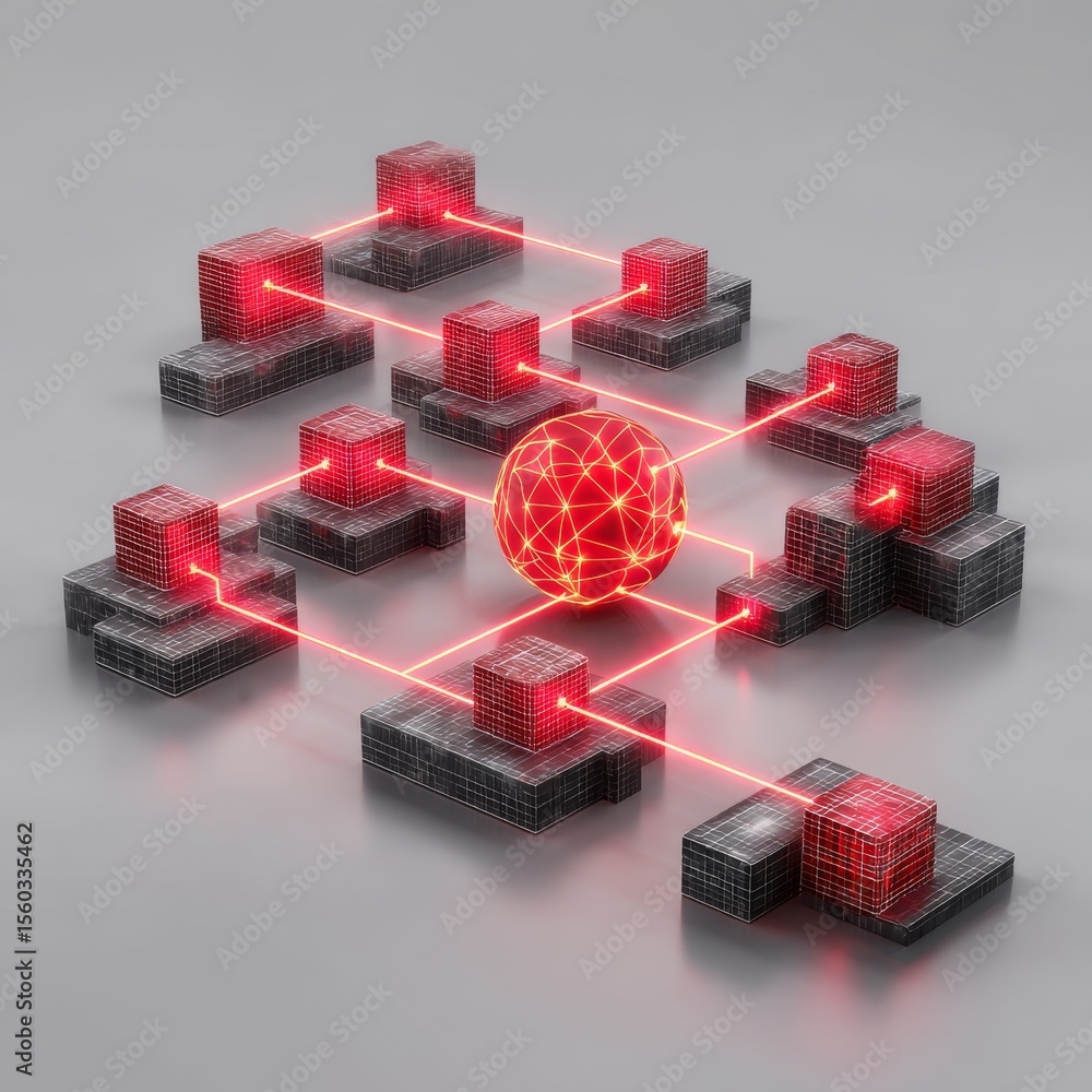 Fototapete Dynamic data visualization of a stylized city map digital environment 3d artwork technology concept