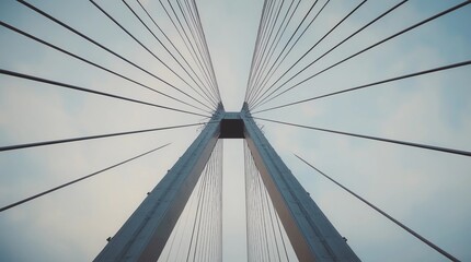 Fototapeta premium the cable stayed bridge closeup