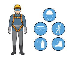 safety equipment, construction concept,Vector illustration