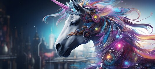 Fototapeta premium The mighty knight of unicorn,ai generative