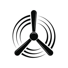 propeller fan helicopter logo design concept creative idea