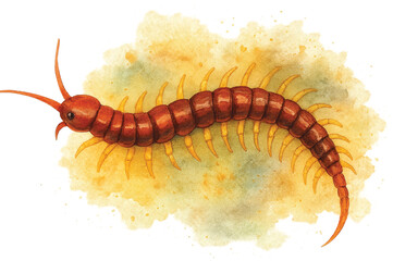Centipede watercolor 