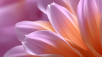 Fototapeta premium Delicate pink and orange flower petals in bloom