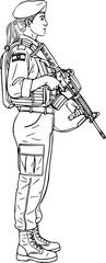 Israel Female Soldier on Duty

