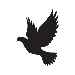 Flying Dove Silhouette Icon Vector Bird Illustration