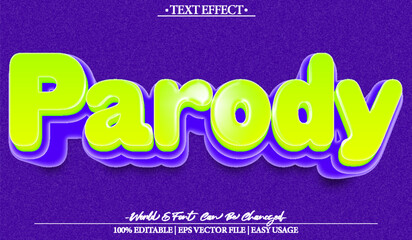 Parody Vector Text Effect Editable Alphabet Fun Entertainment Cartoon Show