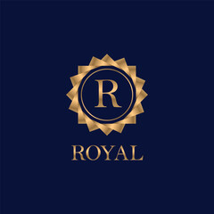 Elegant Gold R Logo Design: Luxurious Branding for Royal Businesses