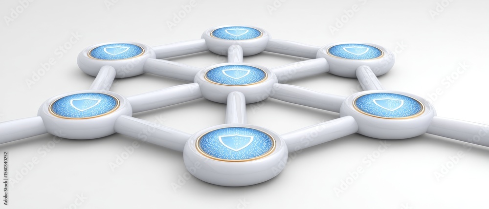 Poster innovative network grid security design digital space 3d visualization abstract futuristic perspecti