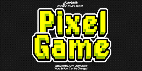 Pixel Game Vector Text Effect Editable Alphabet Game Arcade Play Retro
