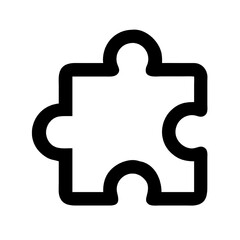 Puzzle Piece Icon Soft Shadow, Round Design