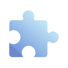 Soft Shadow Puzzle Piece Icon Gradient Blue Design