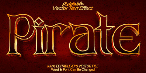 Pirate Vector Text Effect Editable Alphabet Sea Template Captain