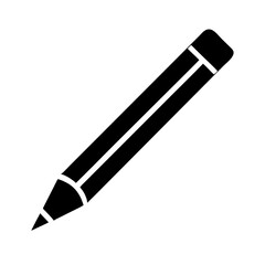 Realistic Pencil Icon Black and White Vector Graphic