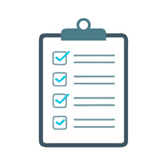 Checklist Icon Clipboard with Checkmarks - Vector Illustration