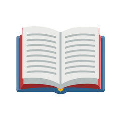 Open Book Icon Hardcover, Pages Visible, Vector Illustration
